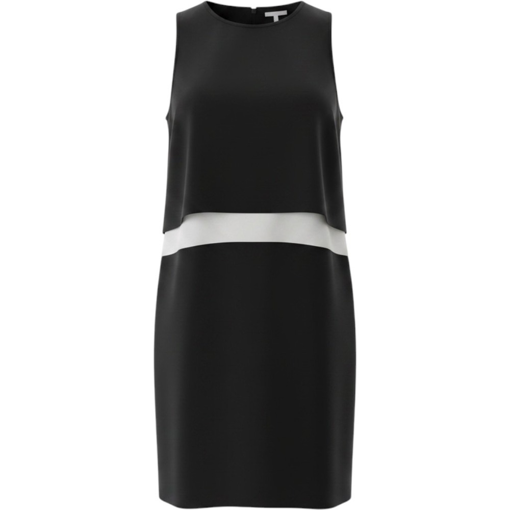 Banana Republic Black White Sleeveless Shift Dress Keyhole Back Size Classic Mod